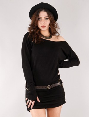 Toonzshop Kayäaz Batwing Sleeve Sweater Dress Kleid Damen Schwarz | 1723LOTCG