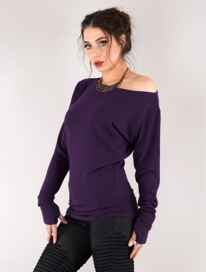 Toonzshop Kayäaz Batwing Sleeve Sweater Pullover Damen Lila | 6184RILCP