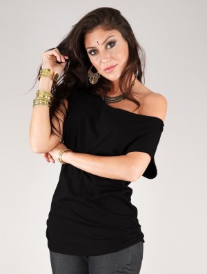 Toonzshop Kayäazü Boat Neck Loose T-shirt T-Shirt Damen Schwarz | 5462CSYOE