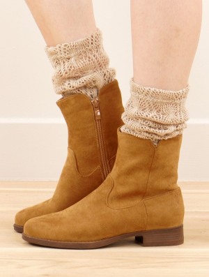 Toonzshop Keertana Flat Ankle Boots Stiefel Damen Braun | 1750ICJHL