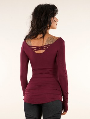 Toonzshop Layläa Long Sleeve Reversible Top Oberteile Damen Wine | 6913JEQYR