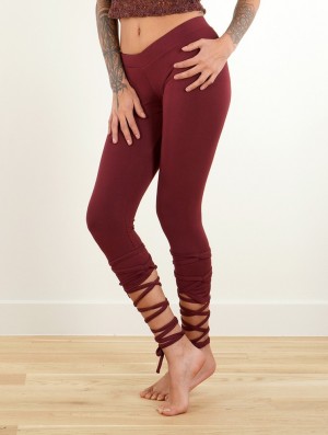 Toonzshop Lï-jade Short Pointy Leggings Leggings Damen Wine | 7510KGCZQ