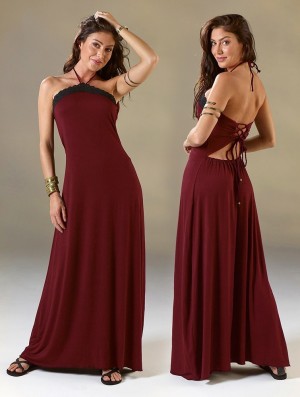 Toonzshop Lüune Sleeveless Long Dress Kleid Damen Wine | 3506ZWIGF