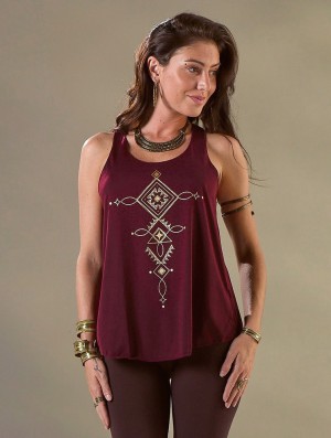 Toonzshop Luunja Printed Tank Top Tanktop Damen Gold | 8705GJKEP
