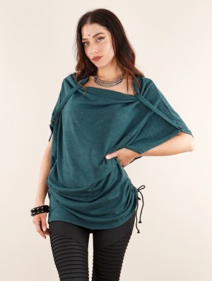 Toonzshop Mandlu Tunic Top Oberteile Damen Tealblue | 8562AJUSE