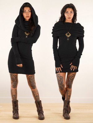 Toonzshop Mantra Sweater Dress Kleid Damen Schwarz | 3289ABNCO