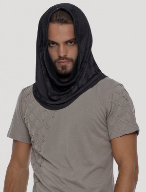 Toonzshop Marble Hooded Neck Warmer Scarves & Snoods Damen Schwarz | 3291ZWDJM