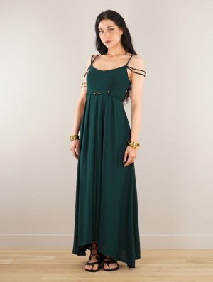 Toonzshop Massaläa Long Dress Kleid Damen Dunkel | 2674SAKMB