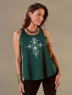 Toonzshop Mazica Printed Tank Top Tanktop Damen Silber | 7836UBJNT