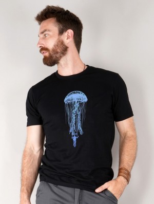 Toonzshop Medusa Parachute Printed Short Sleeve T-shirt T-Shirt Herren Schwarz | 4567DKVMZ