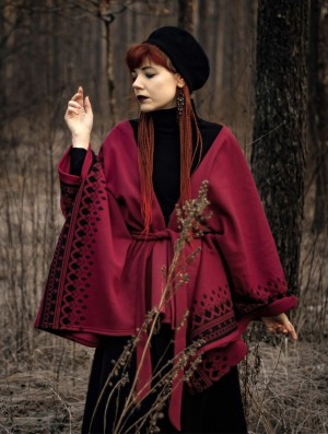 Toonzshop Melian Kimono Jacket Jacken Damen Wine | 6840FEMPJ