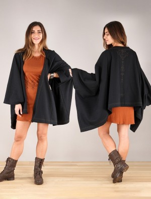 Toonzshop Melian Zohraa Kimono Jacket Jacken Damen Schwarz | 0471IYFLN