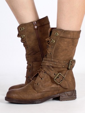 Toonzshop Menaka Boots Stiefel Damen Braun | 5463HUSNC