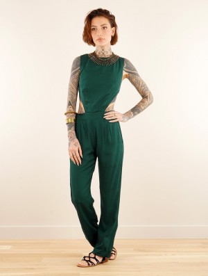 Toonzshop Minyar Bare Back Strappy Jumpsuit Jumpsuit Damen Forest | 3146QSCHY