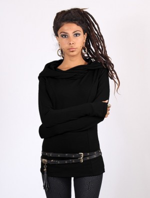 Toonzshop Myäa Hooded Sweatshirt Sweatshirt Damen Schwarz | 2487ZQIMO