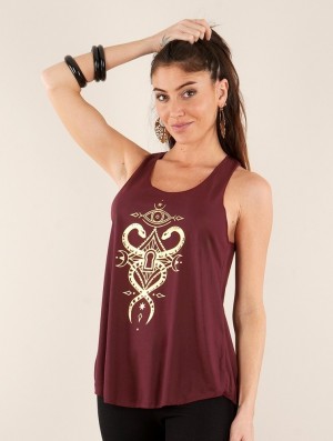 Toonzshop Naakini Printed Tank Top Tanktop Damen Gold | 9812DQXSV