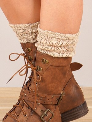 Toonzshop Naïlo Crochet Legwarmer Legwarmer Damen Beige | 8047ZWYAC