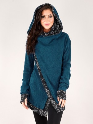 Toonzshop Namkha Heimaey Cardigan Strickjacke Damen Blau | 3580MTSZH