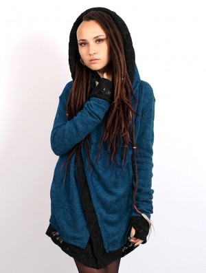 Toonzshop Namkha Nitya Crochet Cardigan Strickjacke Damen Blau | 7431FUMCV
