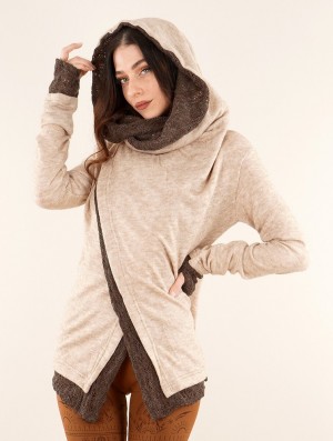 Toonzshop Namkha Nitya Crochet Cardigan Strickjacke Damen Beige | 4238SZPVA