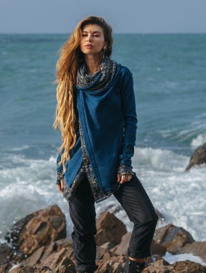 Toonzshop Namkha Sibiu Cardigan Strickjacke Damen Blau | 0156TVGZC