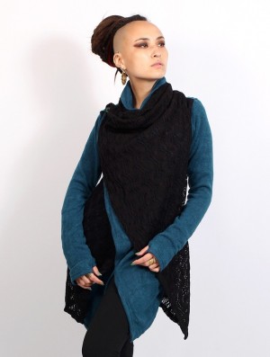 Toonzshop Namkha Tisya Crochet Cardigan Strickjacke Damen Blau | 6872RGYHQ
