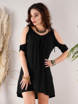 Toonzshop Narasimhäa Bare Shoulders Dress Kleid Damen Schwarz | 7590CWBTP