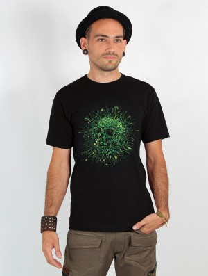 Toonzshop Nature Skull Printed Short Sleeve T-shirt T-Shirt Herren Schwarz | 9061FSJEI