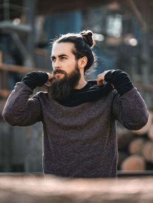 Toonzshop Nemöo Big Collar Hooded Sweater Pullover Herren Braun | 7560TRIJX
