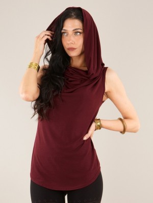 Toonzshop Nephilim Cowl Neck Sleeveless Top Oberteile Damen Wine | 1568HQJYV