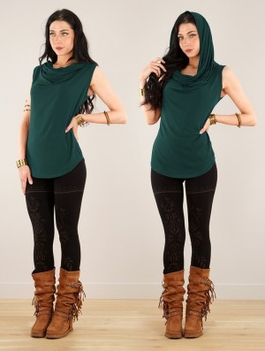 Toonzshop Nephilim Cowl Neck Sleeveless Top Oberteile Damen Pfauen | 8216USHOT