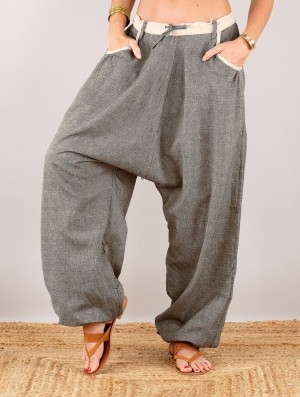 Toonzshop Niharika Gender Neutral Sarouel Pants Hose Damen Grau Beige | 2946NHDWP