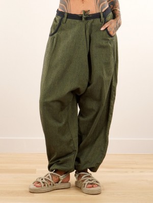 Toonzshop Niharika Gender Neutral Sarouel Pants Hose Damen Olivgrün Grün | 1475YDRAT