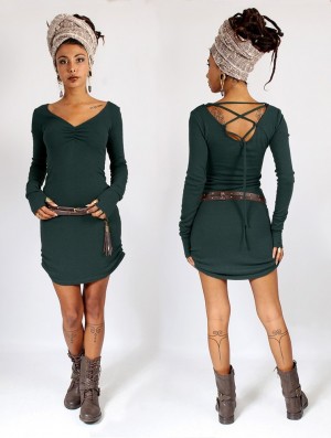 Toonzshop Nikkäa Sweater Dress Kleid Damen Dunkel | 0487AQKYD