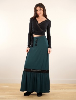 Toonzshop Nimue Long Skirt Rock Damen Teal | 8645LPOGD