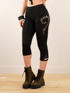 Toonzshop Niram Cut-out 3/4 Leggings Leggings Damen Schwarz | 9583NRXFS