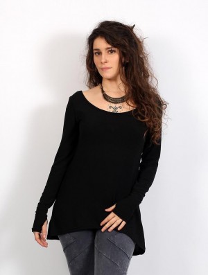 Toonzshop Noäa Long Sleeve Tunic Tunic Damen Schwarz | 6427CWSYL