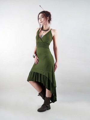 Toonzshop Nuria Midi Dress Kleid Damen Grün | 2906ZKWXH