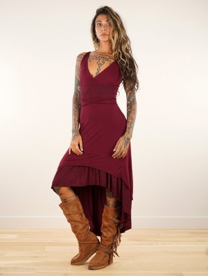 Toonzshop Nuria Midi Dress Kleid Damen Wine | 3609JTIGZ