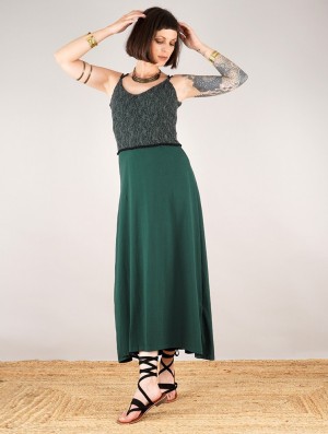 Toonzshop Nymph Long Dress With A Crochet Chest Kleid Damen Blau Grau | 4289RVMDP