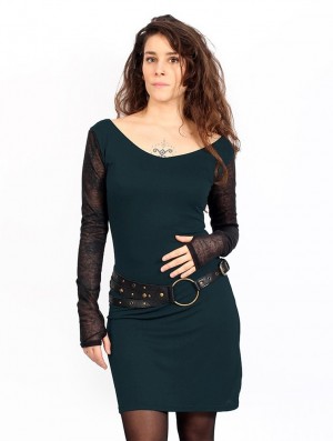 Toonzshop Oneïssa Long Sleeved Dress Kleid Damen Dunkelschwarz | 5216CYBLN
