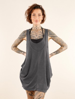 Toonzshop Palani Sleeveless Tunic Oberteile Damen Dunkelgrau | 6293ZGMIH