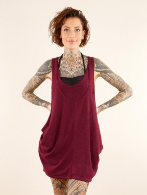 Toonzshop Palani Sleeveless Tunic Oberteile Damen Wine | 3154LITCR