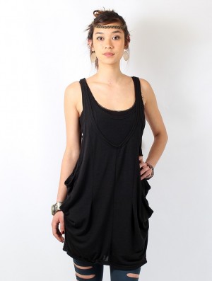 Toonzshop Palani Sleeveless Tunic Oberteile Damen Schwarz | 2351HWCSD