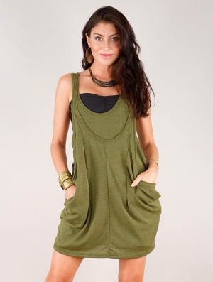 Toonzshop Palani Sleeveless Tunic Oberteile Damen Vert kaki | 7640YEMCX