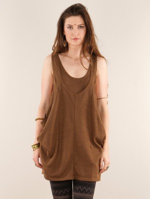 Toonzshop Palani Sleeveless Tunic Oberteile Damen Orange Braun | 3590ZIPKN