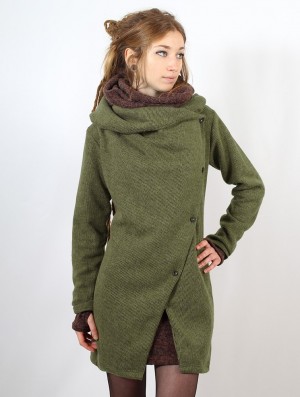 Toonzshop Panimya Large Collar Crossed Front Jacket Jacken Damen Grün | 7928YLWQX