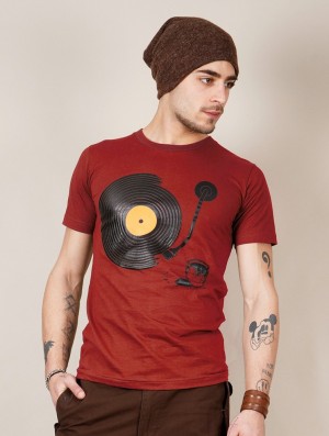 Toonzshop Record Painter Printed Short Sleeve T-shirt T-Shirt Herren Rot | 3186GEHIR