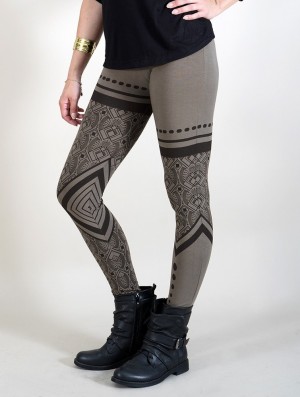 Toonzshop Rinji Floral Circuit Printed Long Leggings Leggings Damen Grau | 4817ECYVU