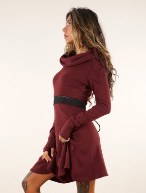 Toonzshop Rüune Short Dress Kleid Damen Wine | 3586ZYSUT